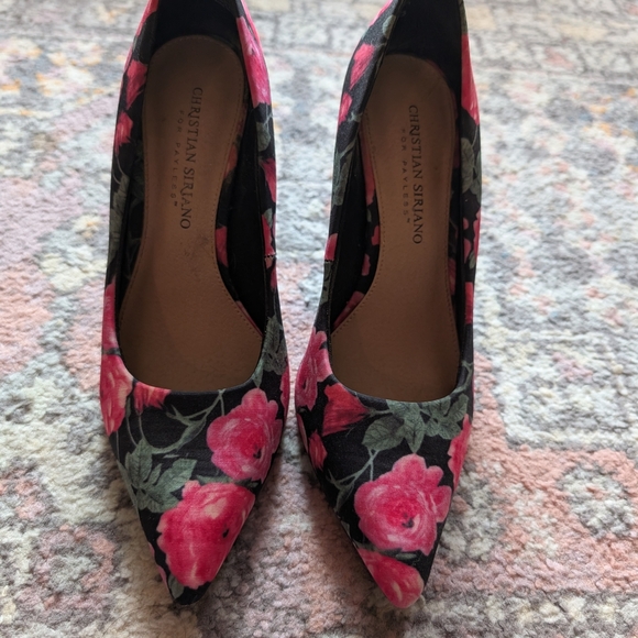 Floral Pink Women's Heels Pointed Toe 6.5 Christian Siriano - Picture 2 of 6